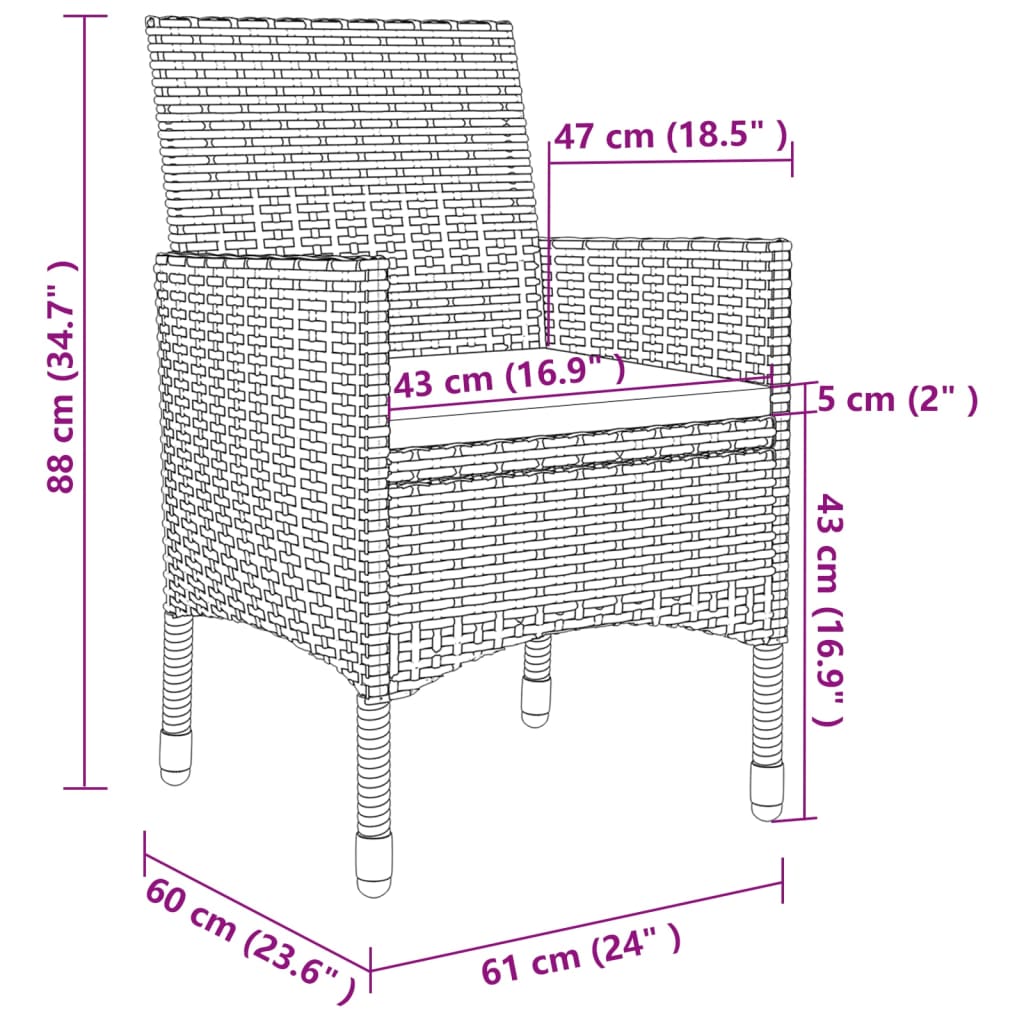 7-delige Tuinset met kussens poly rattan en glas is nu te koop bij PeponiXL, paradijselijk wonen!
