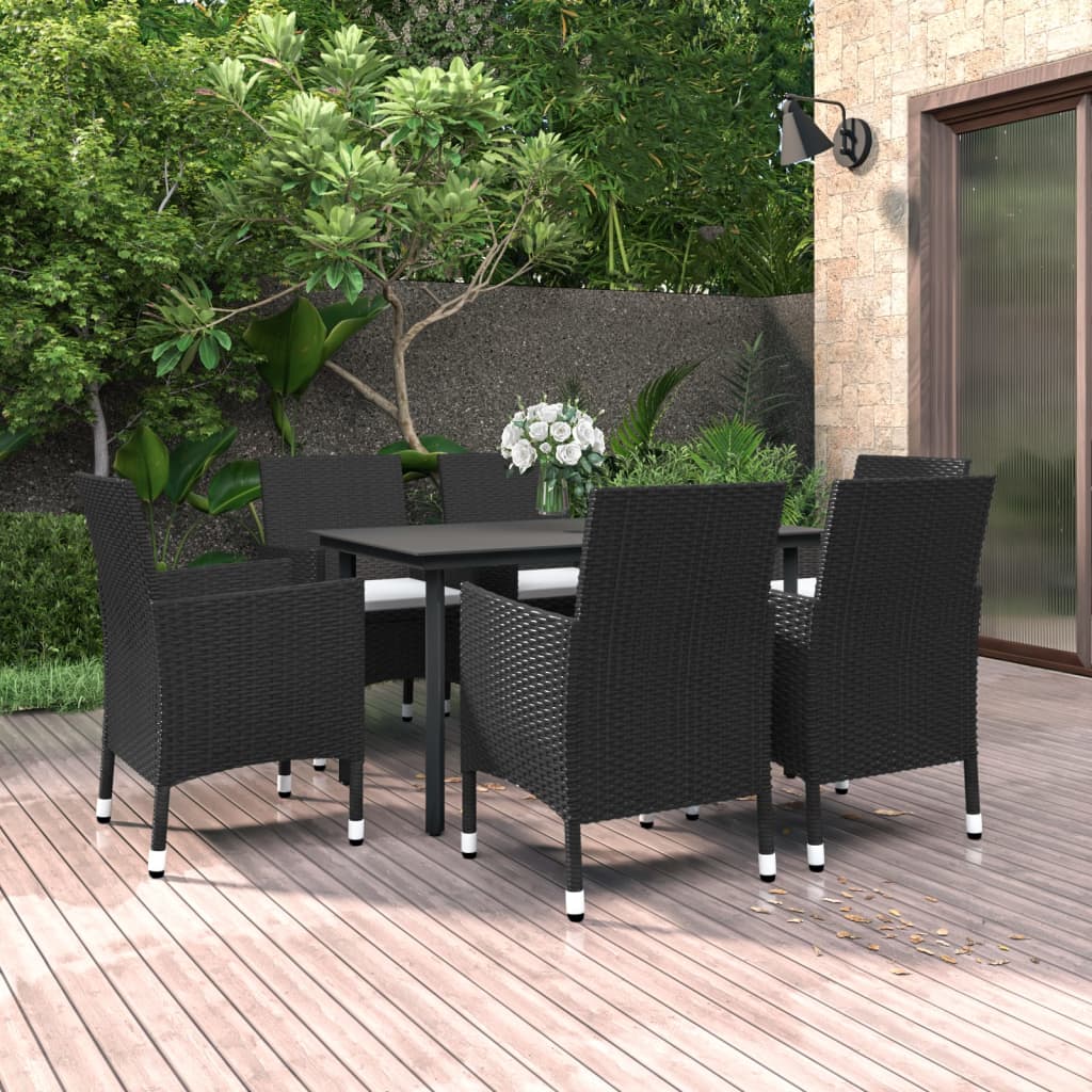 7-delige Tuinset met kussens poly rattan en glas is nu te koop bij PeponiXL, paradijselijk wonen!
