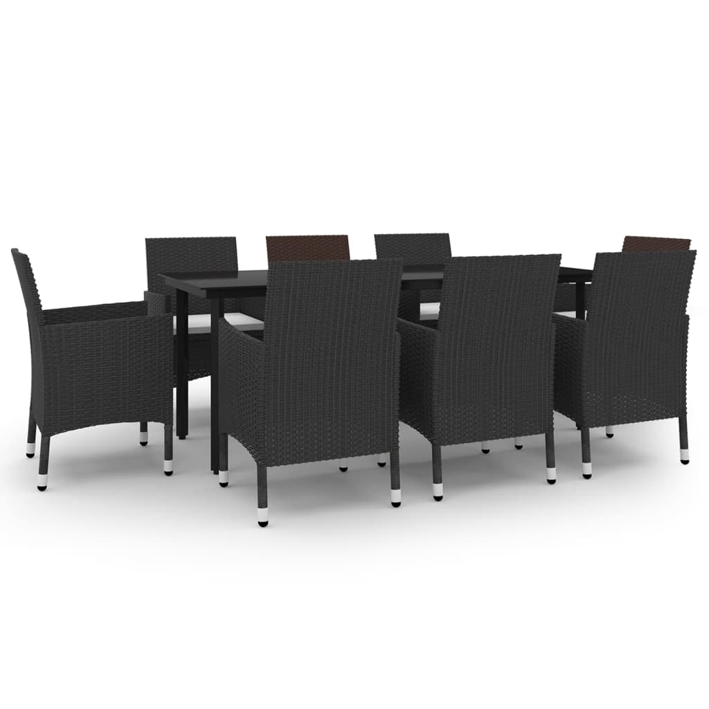 9-delige Tuinset met kussens poly rattan en glas is nu te koop bij PeponiXL, paradijselijk wonen!