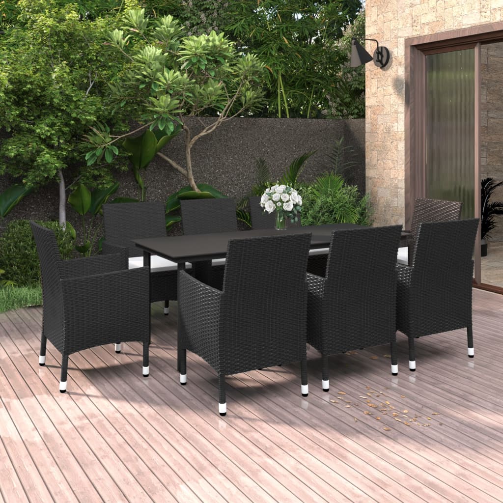 9-delige Tuinset met kussens poly rattan en glas is nu te koop bij PeponiXL, paradijselijk wonen!