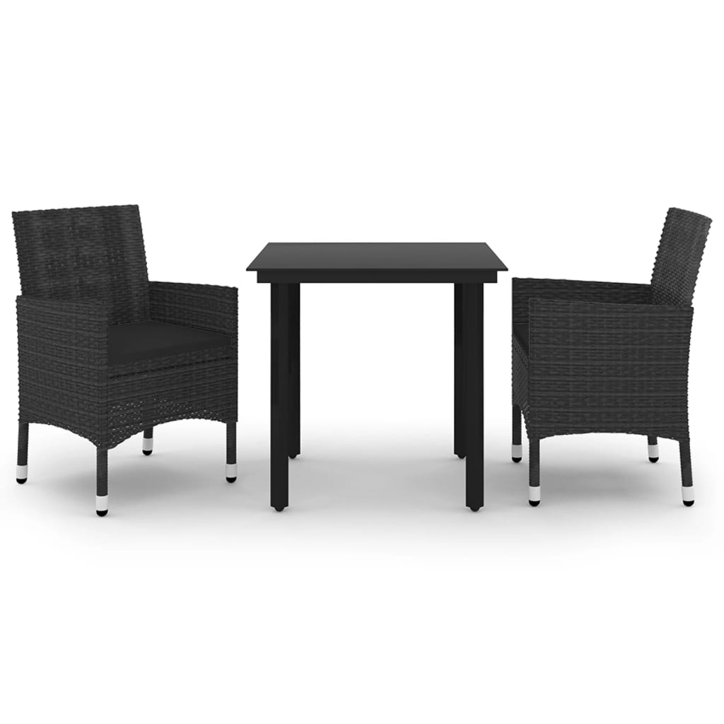 3-delige Tuinset met kussens poly rattan en glas is nu te koop bij PeponiXL, paradijselijk wonen!