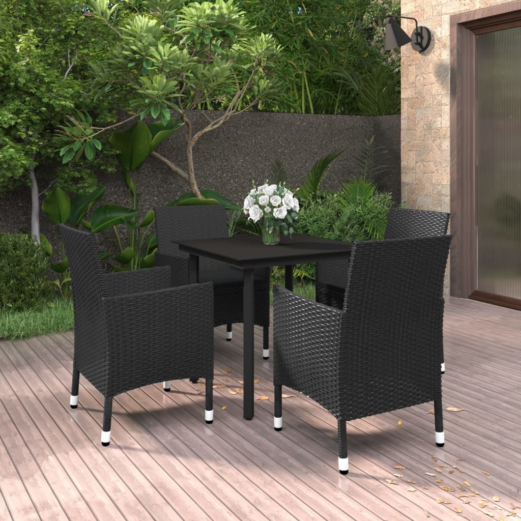 5-delige Tuinset met kussens poly rattan en glas is nu te koop bij PeponiXL, paradijselijk wonen!