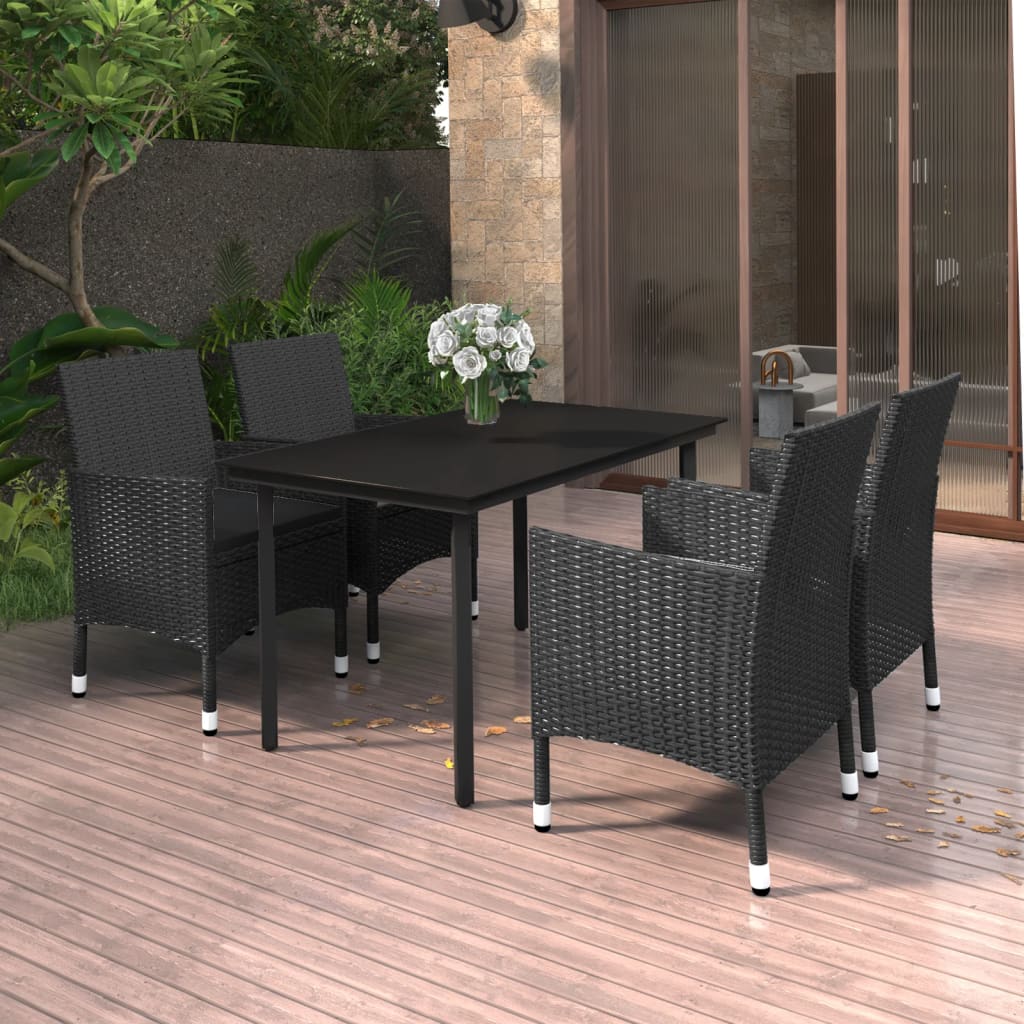 5-delige Tuinset met kussens poly rattan en glas is nu te koop bij PeponiXL, paradijselijk wonen!