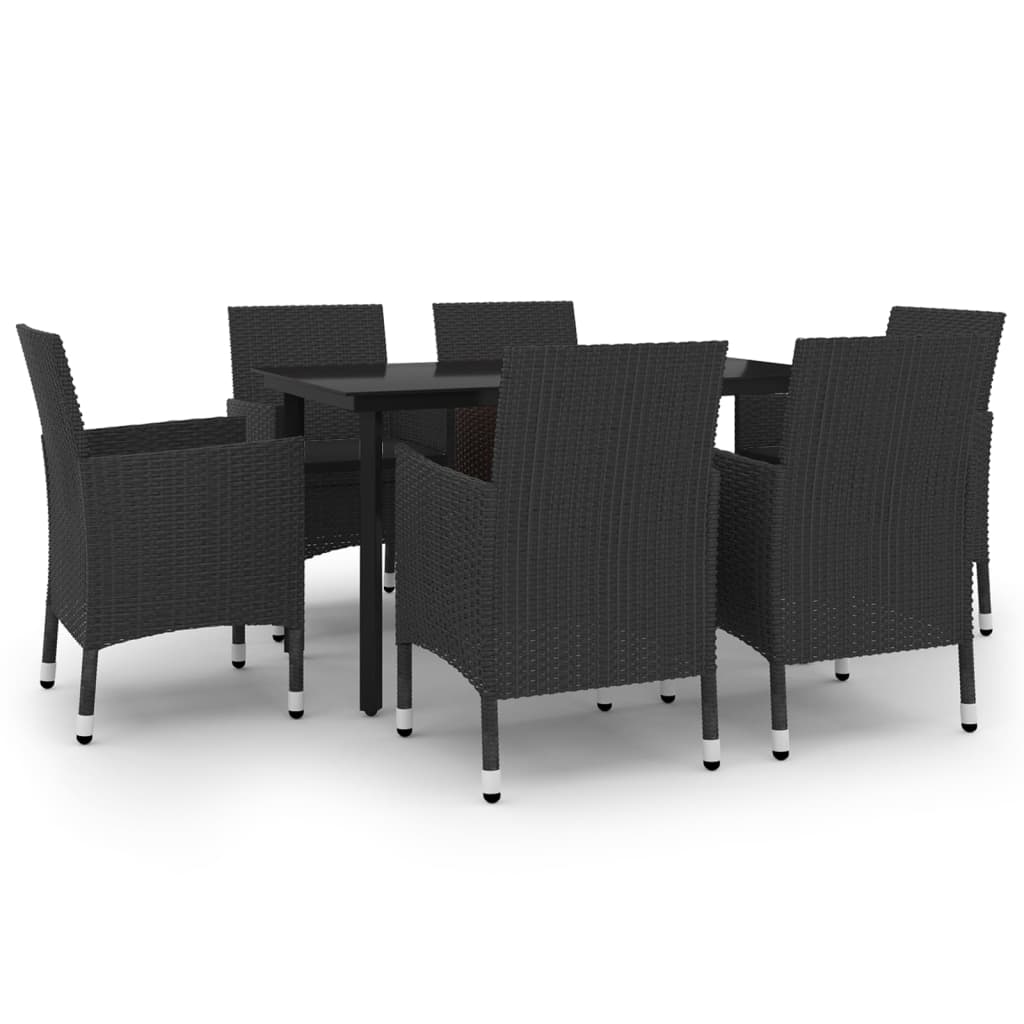 7-delige Tuinset met kussens poly rattan en glas is nu te koop bij PeponiXL, paradijselijk wonen!