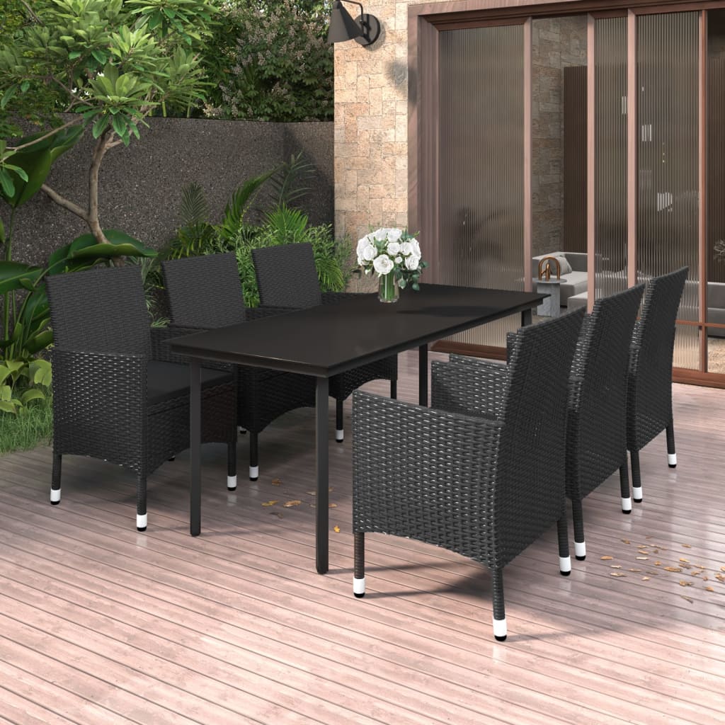 7-delige Tuinset met kussens poly rattan en glas is nu te koop bij PeponiXL, paradijselijk wonen!