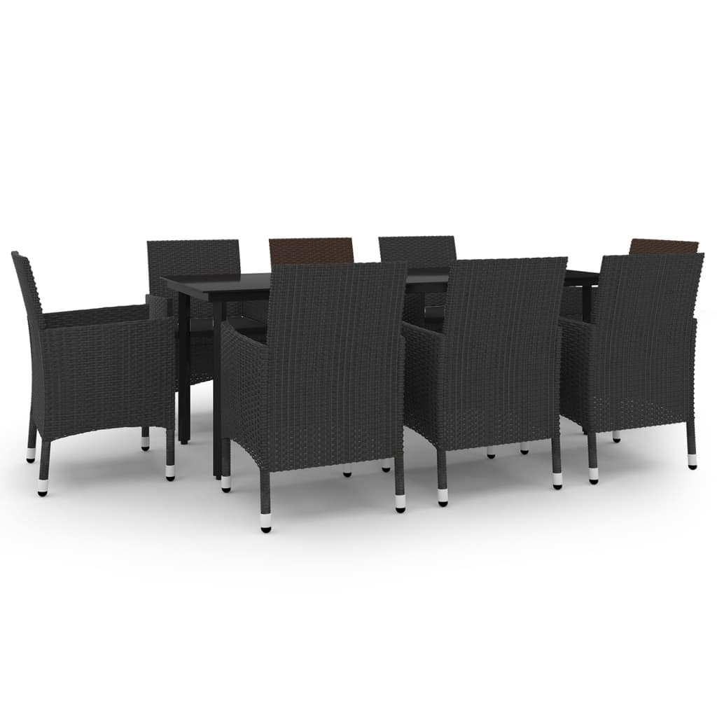 9-delige Tuinset met kussens poly rattan en glas is nu te koop bij PeponiXL, paradijselijk wonen!