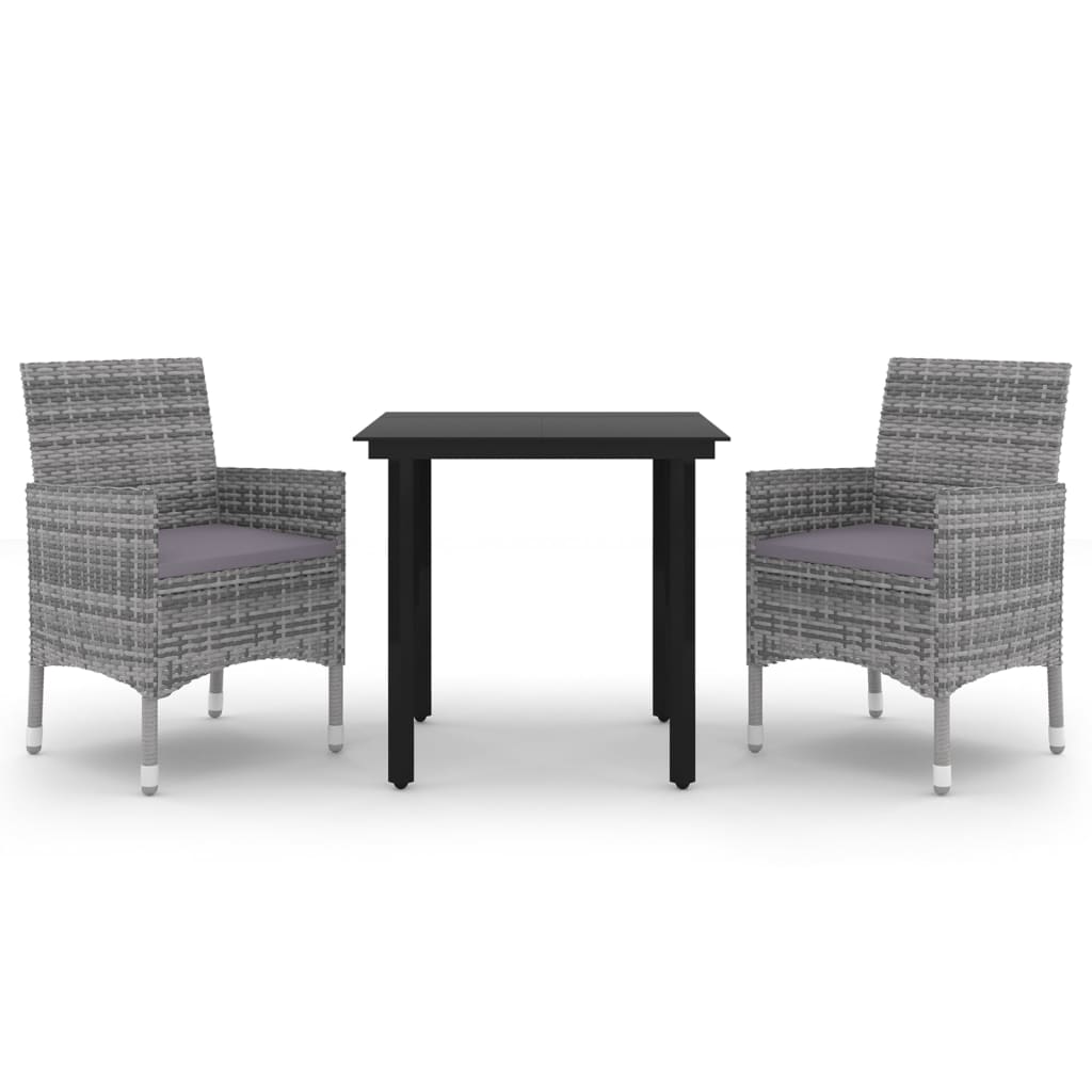 3-delige Tuinset met kussens poly rattan en glas is nu te koop bij PeponiXL, paradijselijk wonen!