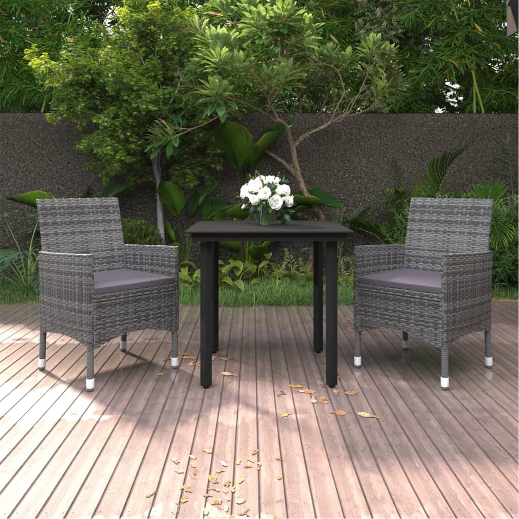 3-delige Tuinset met kussens poly rattan en glas is nu te koop bij PeponiXL, paradijselijk wonen!