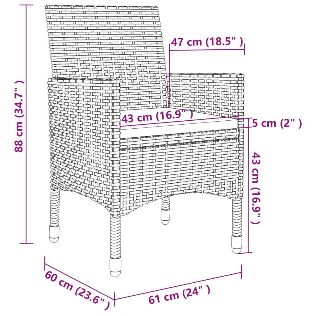 5-delige Tuinset met kussens poly rattan en glas is nu te koop bij PeponiXL, paradijselijk wonen!