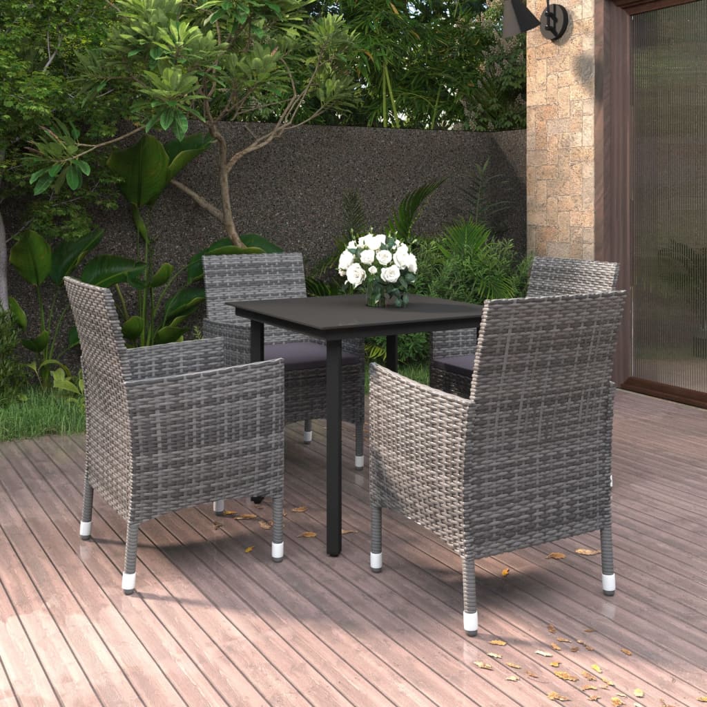 5-delige Tuinset met kussens poly rattan en glas is nu te koop bij PeponiXL, paradijselijk wonen!