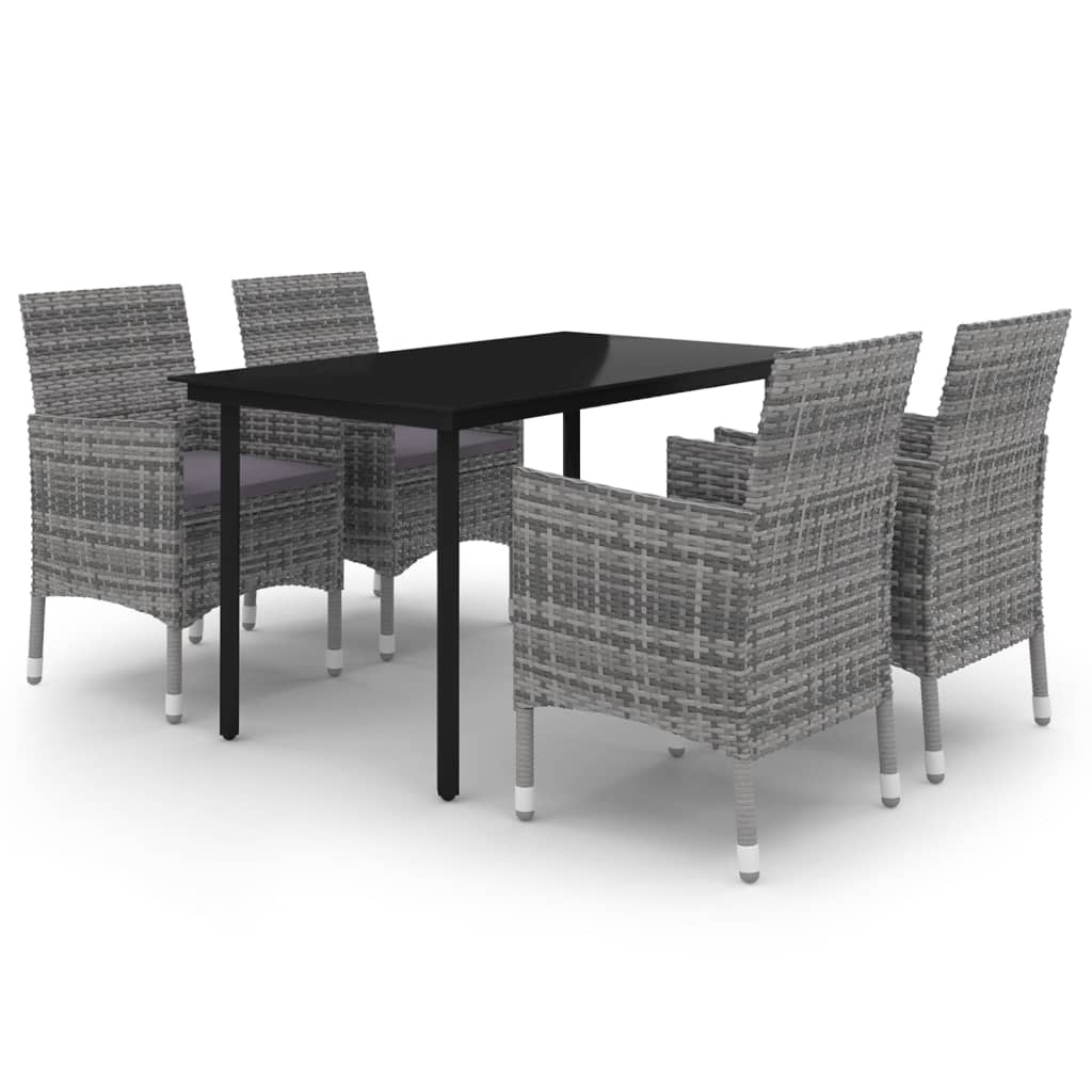 5-delige Tuinset met kussens poly rattan en glas is nu te koop bij PeponiXL, paradijselijk wonen!