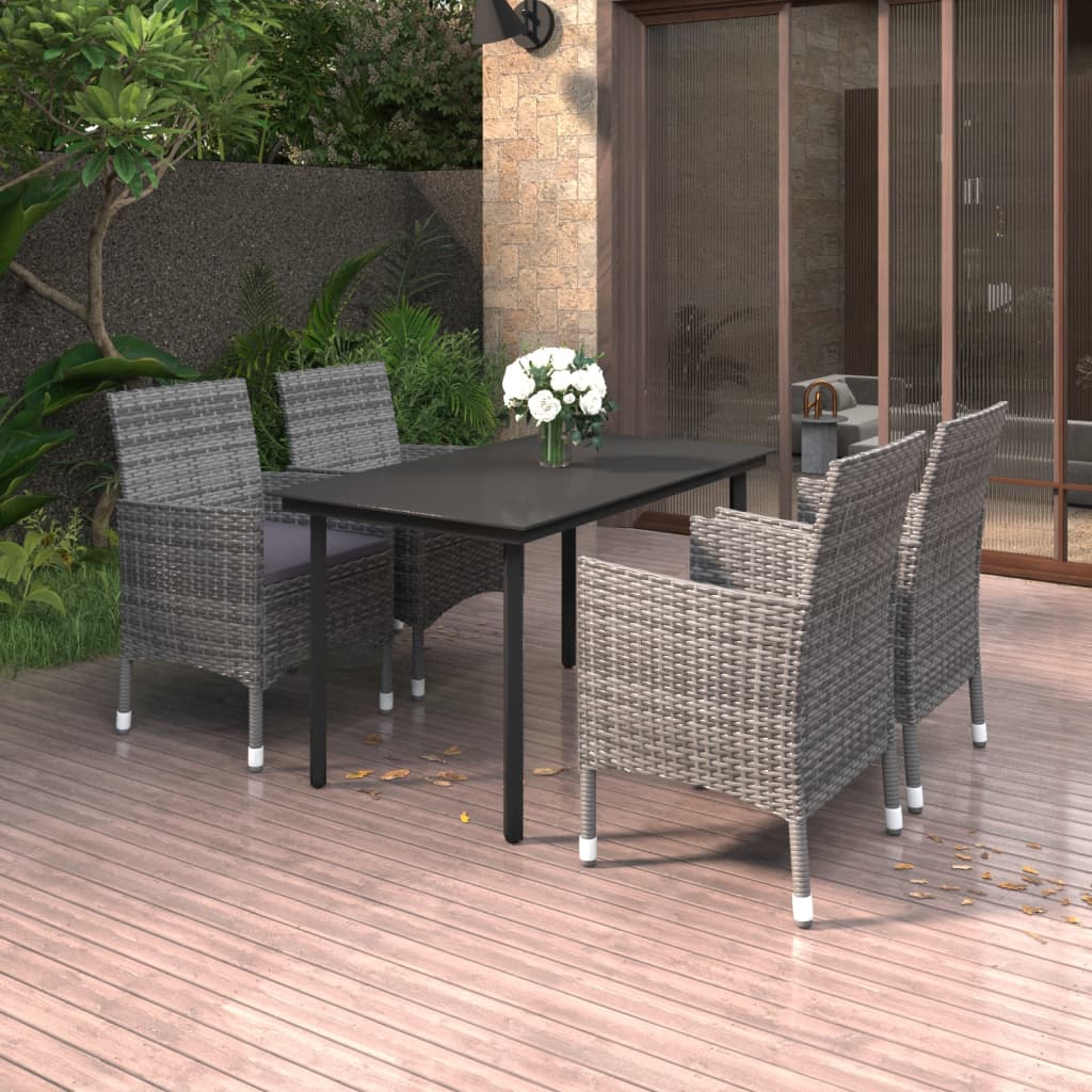 5-delige Tuinset met kussens poly rattan en glas is nu te koop bij PeponiXL, paradijselijk wonen!