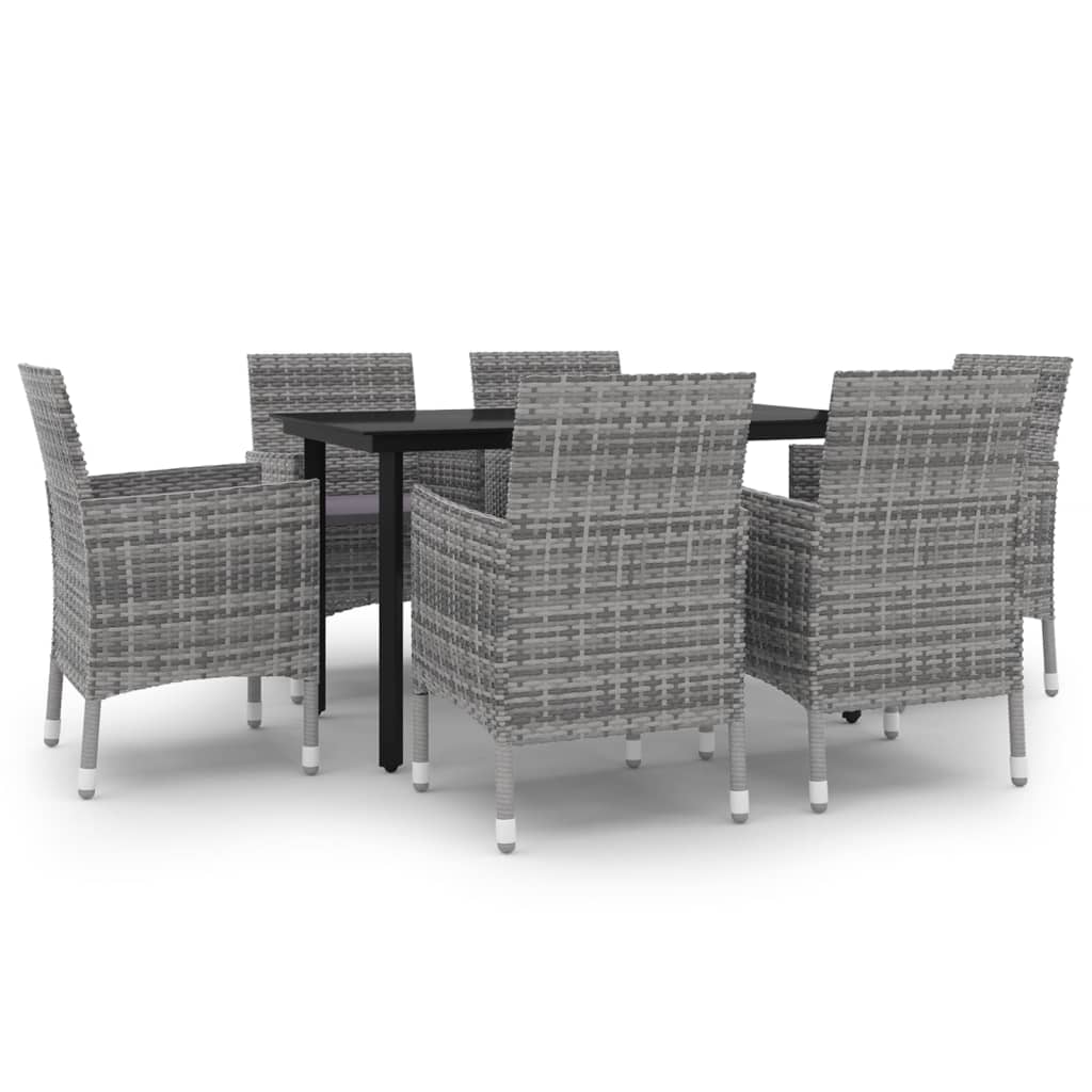 7-delige Tuinset met kussens poly rattan en glas is nu te koop bij PeponiXL, paradijselijk wonen!