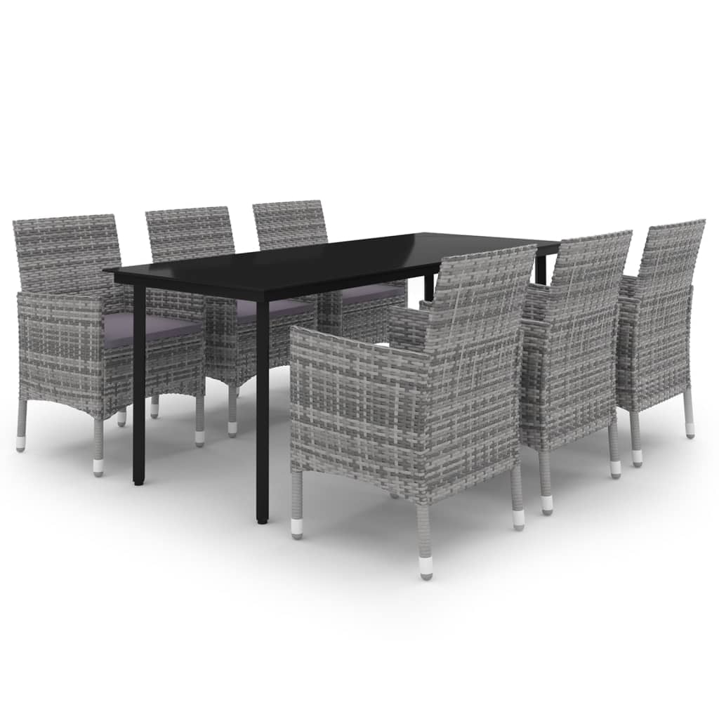 7-delige Tuinset met kussens poly rattan en glas is nu te koop bij PeponiXL, paradijselijk wonen!