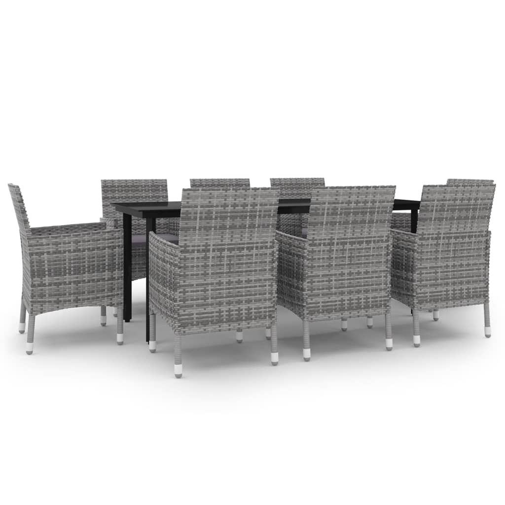 9-delige Tuinset met kussens poly rattan en glas is nu te koop bij PeponiXL, paradijselijk wonen!