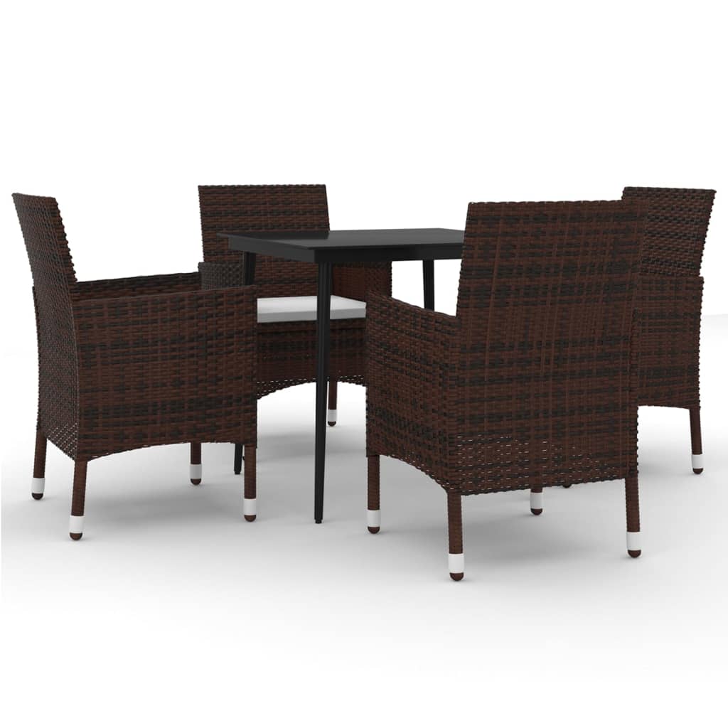 5-delige Tuinset met kussens poly rattan en glas is nu te koop bij PeponiXL, paradijselijk wonen!
