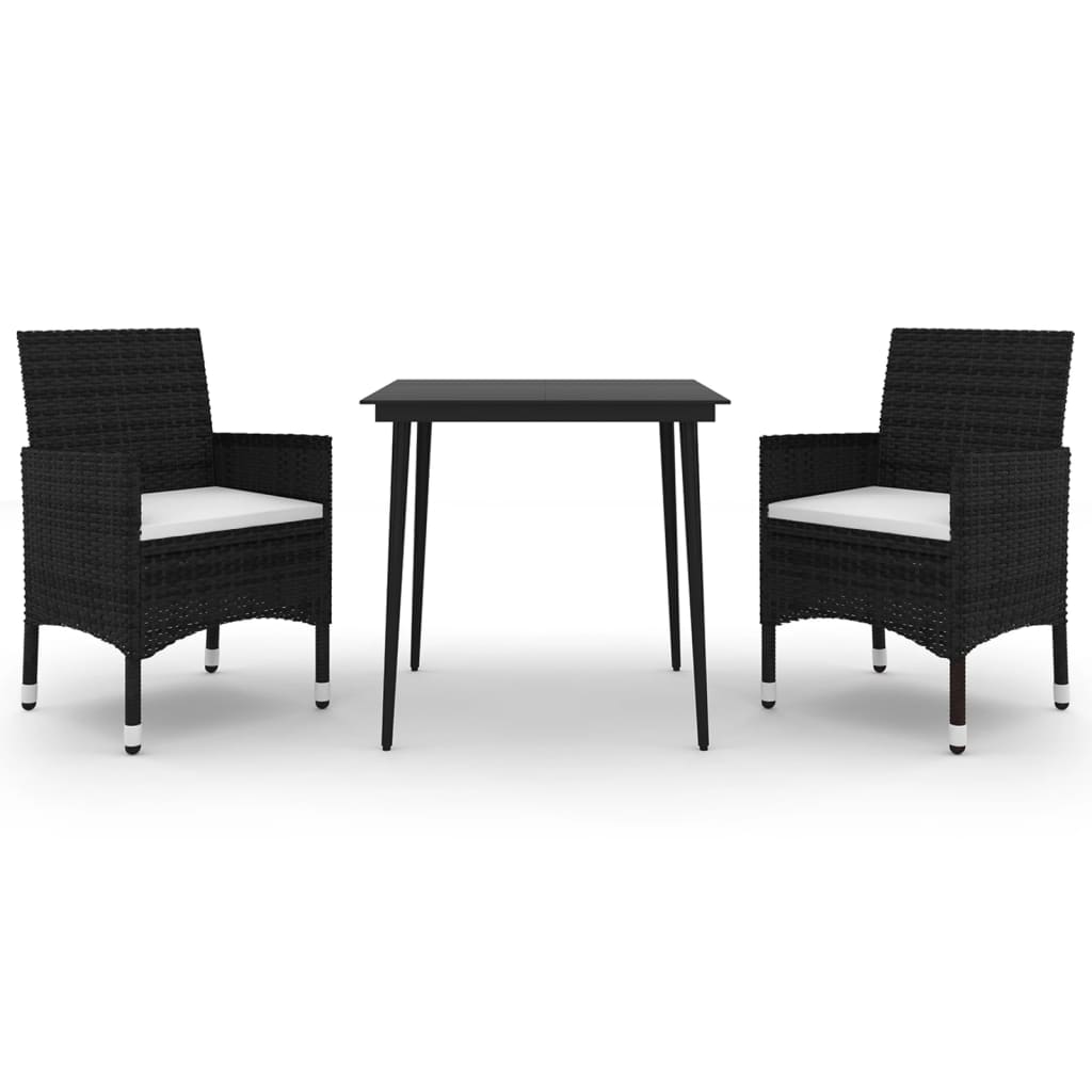 3-delige Tuinset met kussens poly rattan en glas is nu te koop bij PeponiXL, paradijselijk wonen!