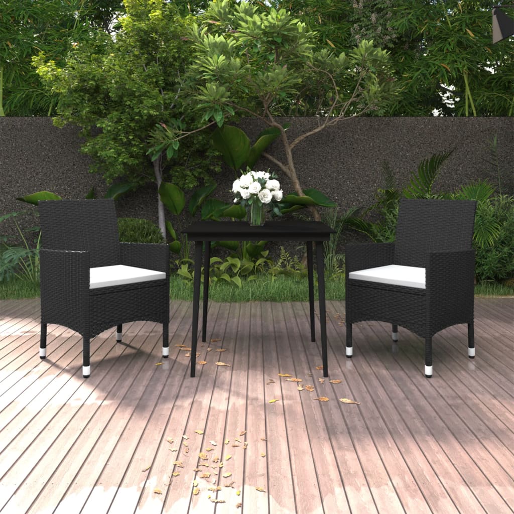 3-delige Tuinset met kussens poly rattan en glas is nu te koop bij PeponiXL, paradijselijk wonen!