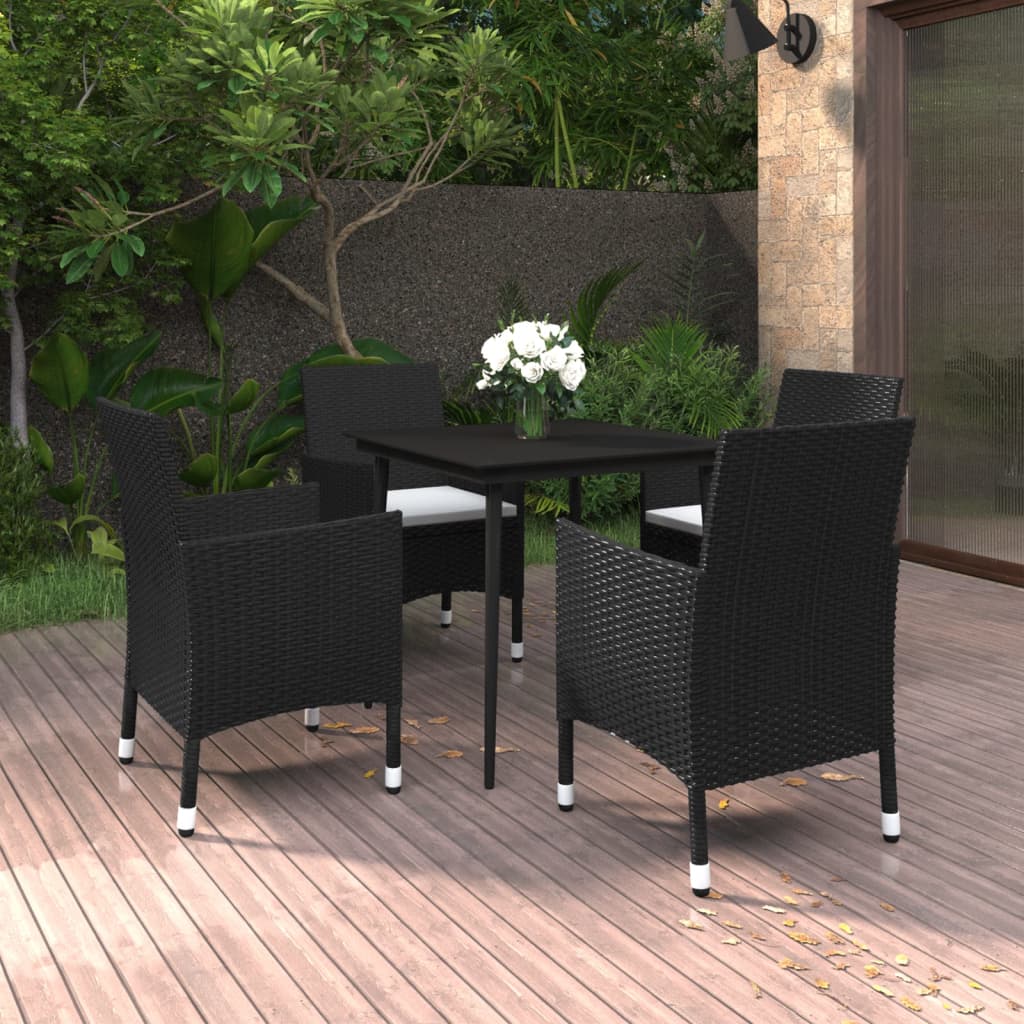 5-delige Tuinset met kussens poly rattan en glas is nu te koop bij PeponiXL, paradijselijk wonen!