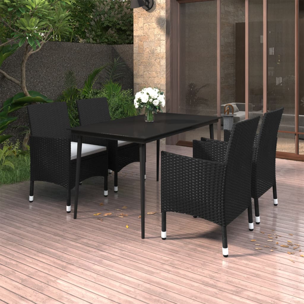 5-delige Tuinset met kussens poly rattan en glas is nu te koop bij PeponiXL, paradijselijk wonen!