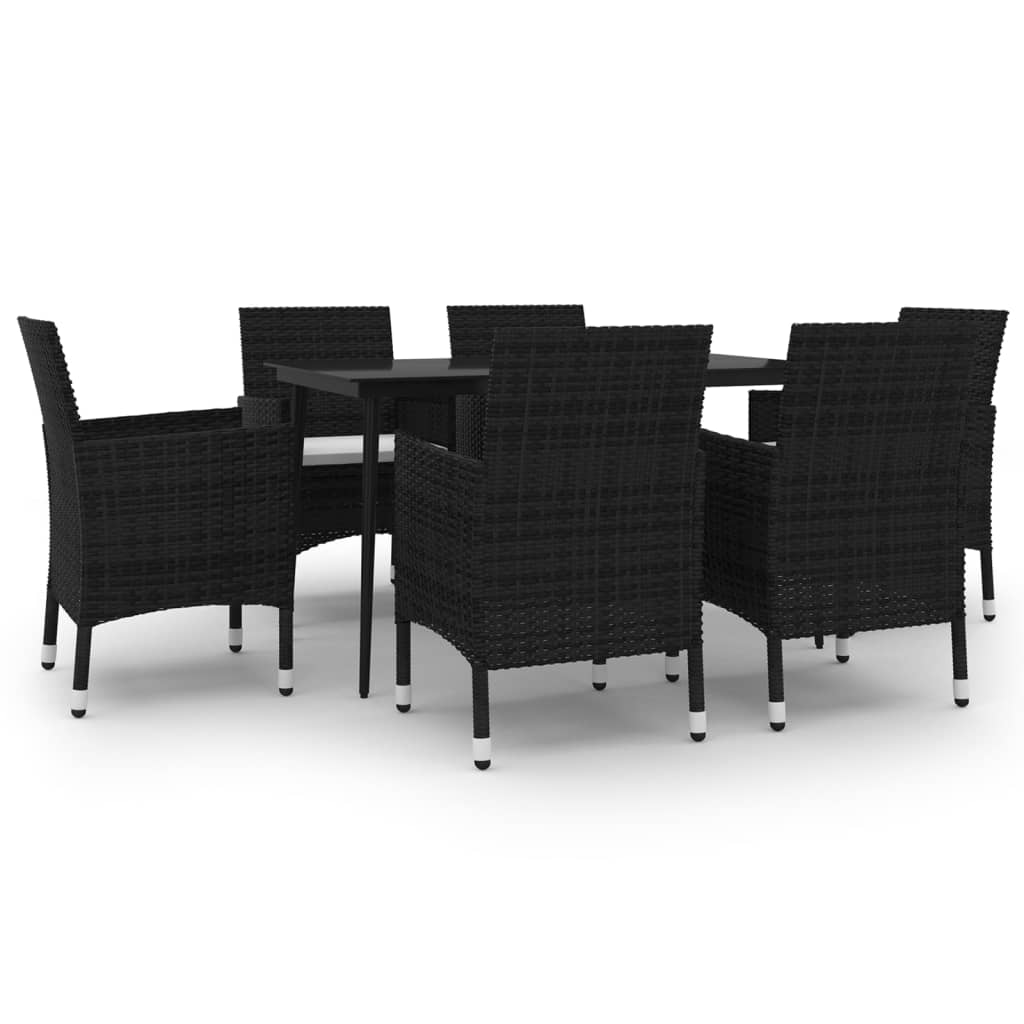 7-delige Tuinset met kussens poly rattan en glas is nu te koop bij PeponiXL, paradijselijk wonen!