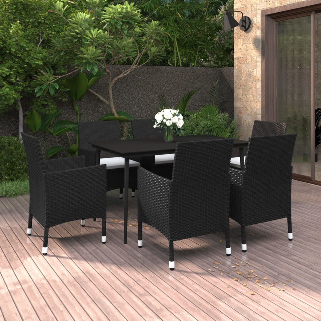 7-delige Tuinset met kussens poly rattan en glas is nu te koop bij PeponiXL, paradijselijk wonen!