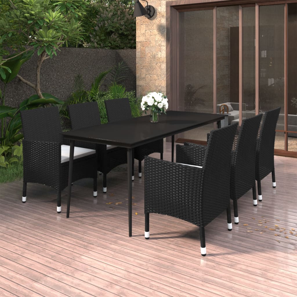 7-delige Tuinset met kussens poly rattan en glas is nu te koop bij PeponiXL, paradijselijk wonen!