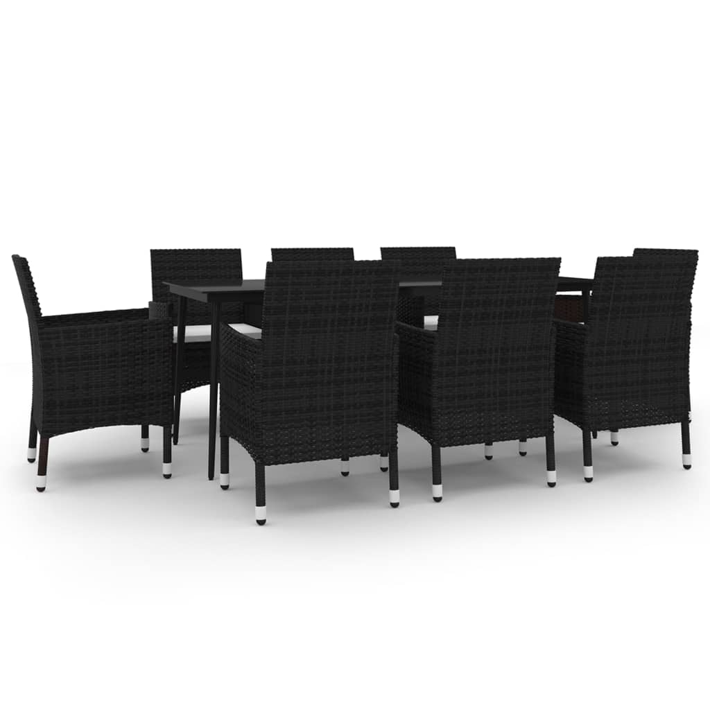 9-delige Tuinset met kussens poly rattan en glas is nu te koop bij PeponiXL, paradijselijk wonen!