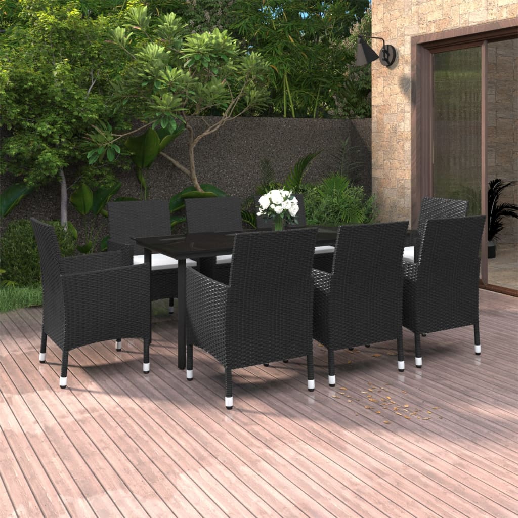9-delige Tuinset met kussens poly rattan en glas is nu te koop bij PeponiXL, paradijselijk wonen!