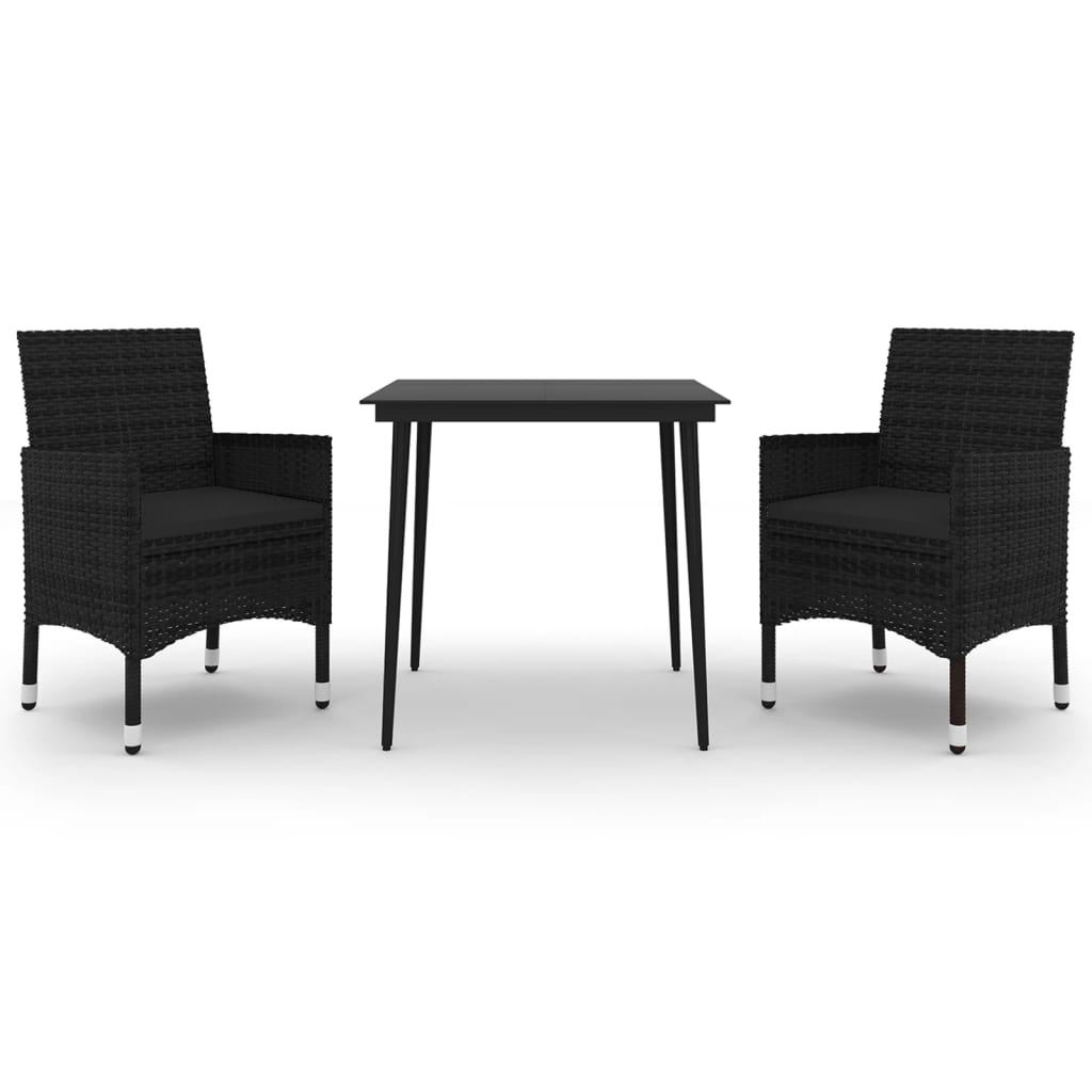3-delige Tuinset met kussens poly rattan en glas is nu te koop bij PeponiXL, paradijselijk wonen!