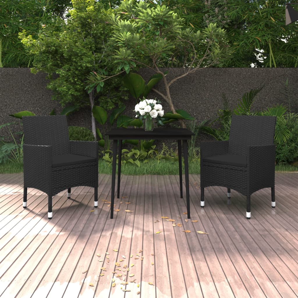 3-delige Tuinset met kussens poly rattan en glas is nu te koop bij PeponiXL, paradijselijk wonen!