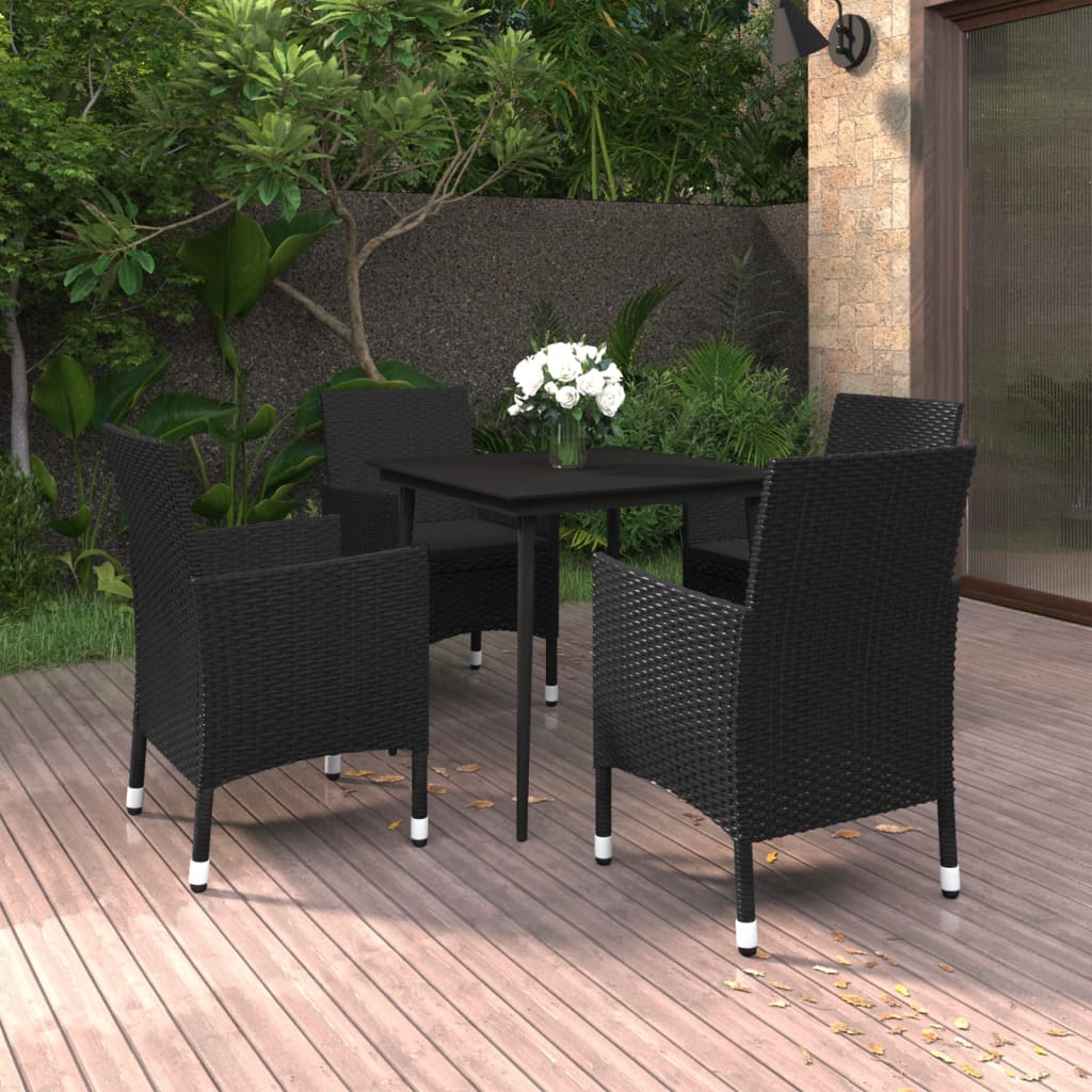 5-delige Tuinset met kussens poly rattan en glas is nu te koop bij PeponiXL, paradijselijk wonen!