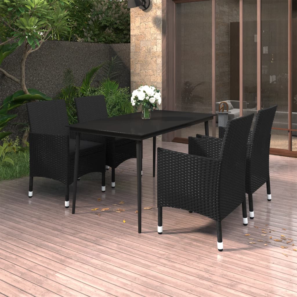 5-delige Tuinset met kussens poly rattan en glas is nu te koop bij PeponiXL, paradijselijk wonen!