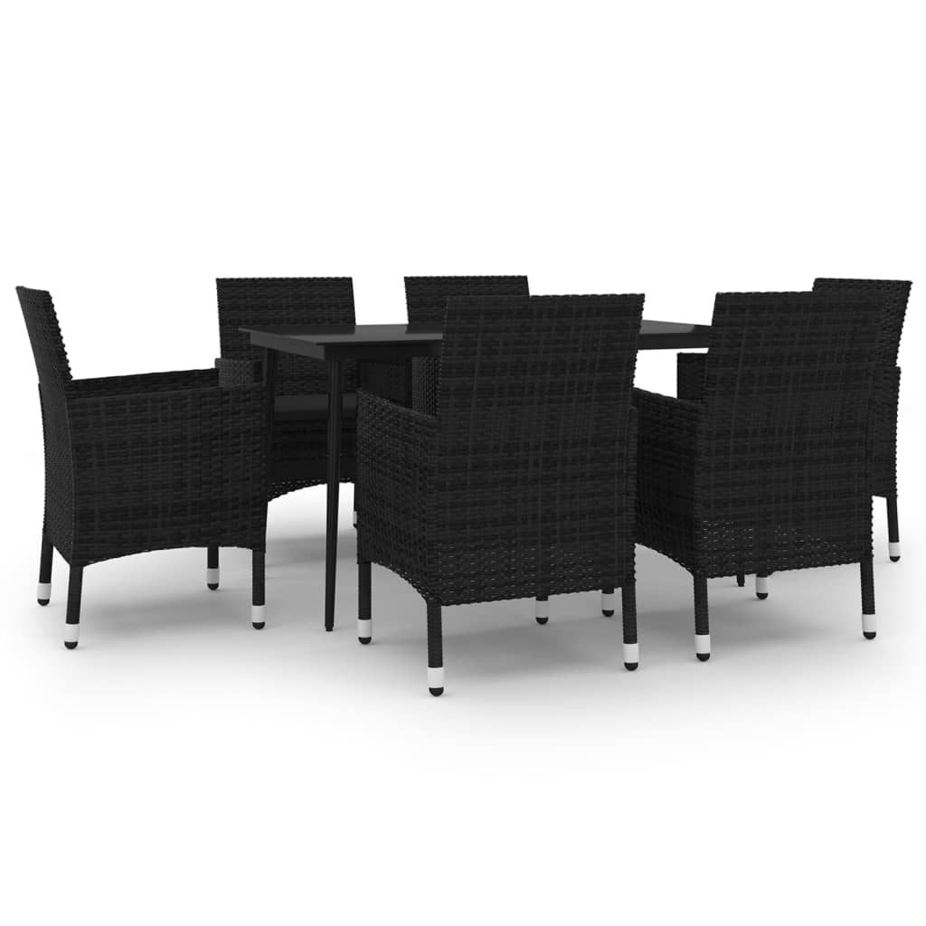7-delige Tuinset met kussens poly rattan en glas is nu te koop bij PeponiXL, paradijselijk wonen!