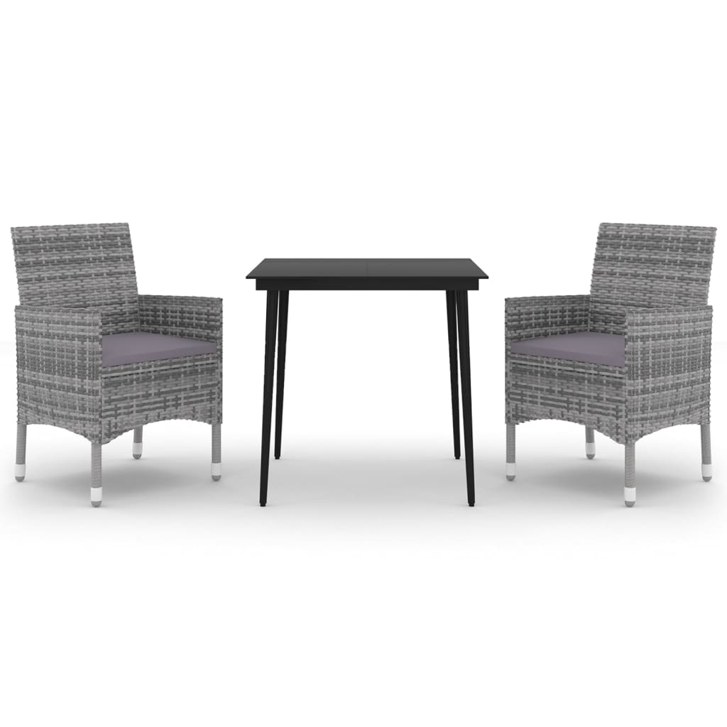3-delige Tuinset met kussens poly rattan en glas is nu te koop bij PeponiXL, paradijselijk wonen!