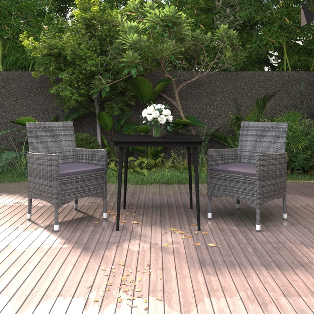 3-delige Tuinset met kussens poly rattan en glas is nu te koop bij PeponiXL, paradijselijk wonen!