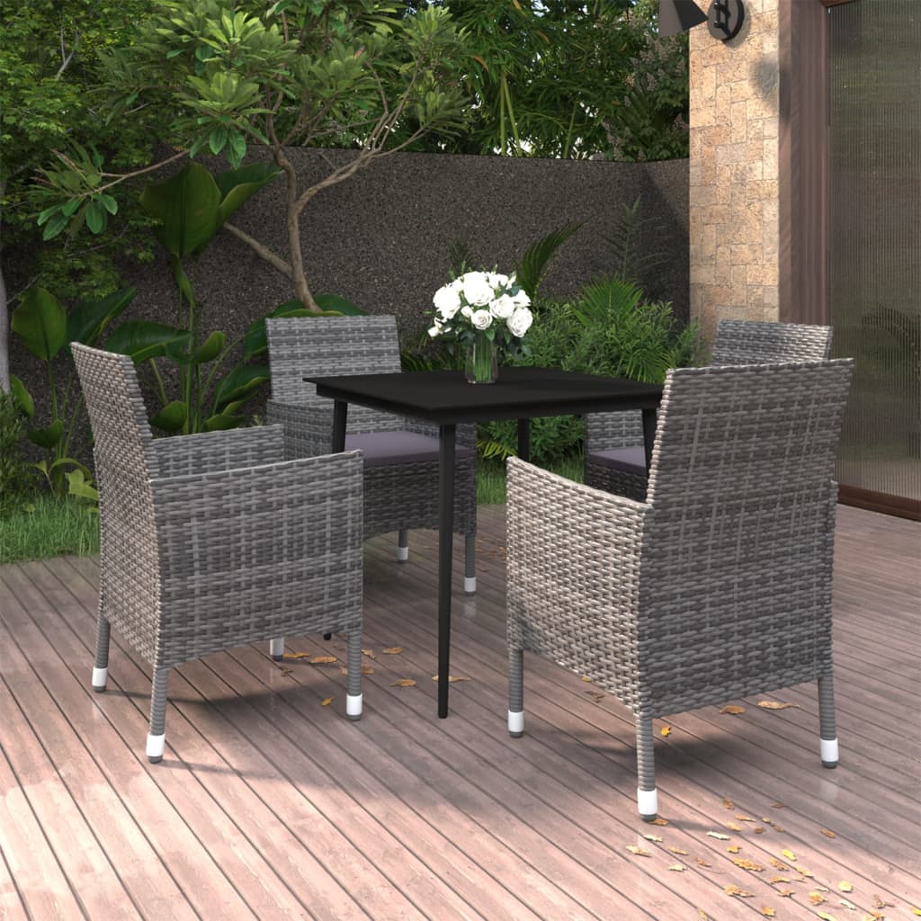 5-delige Tuinset met kussens poly rattan en glas is nu te koop bij PeponiXL, paradijselijk wonen!