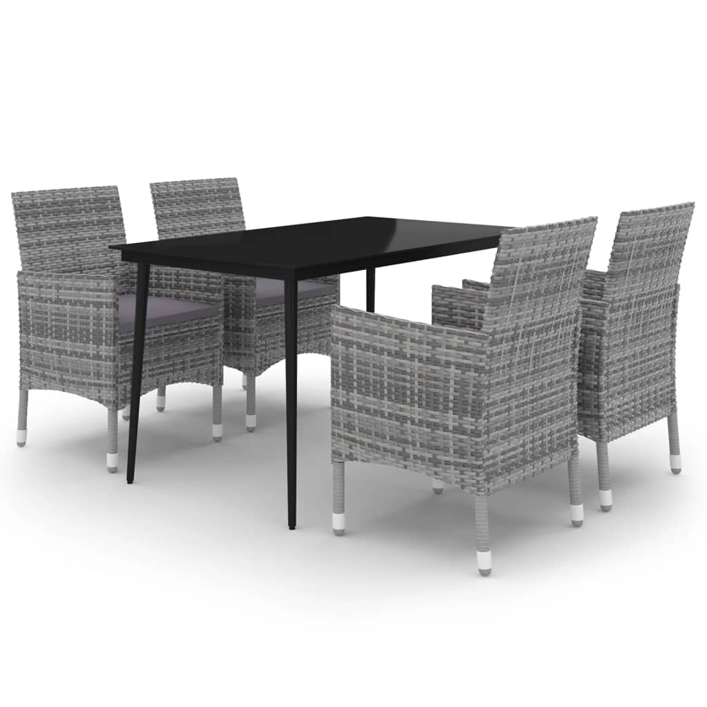 5-delige Tuinset met kussens poly rattan en glas is nu te koop bij PeponiXL, paradijselijk wonen!