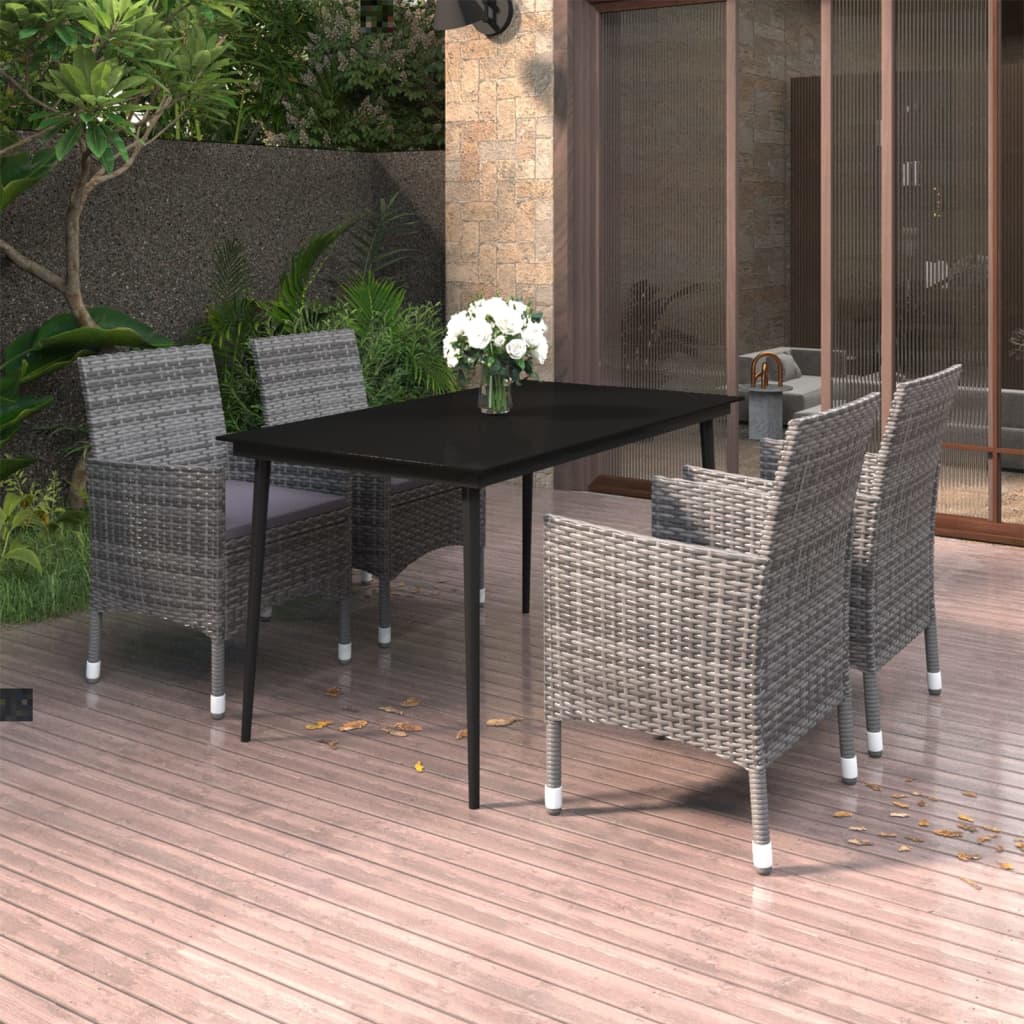 5-delige Tuinset met kussens poly rattan en glas is nu te koop bij PeponiXL, paradijselijk wonen!