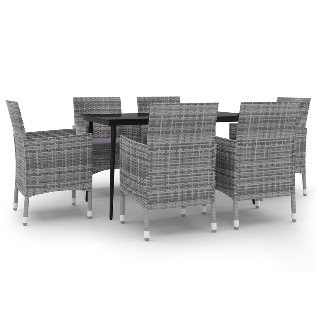 7-delige Tuinset met kussens poly rattan en glas is nu te koop bij PeponiXL, paradijselijk wonen!