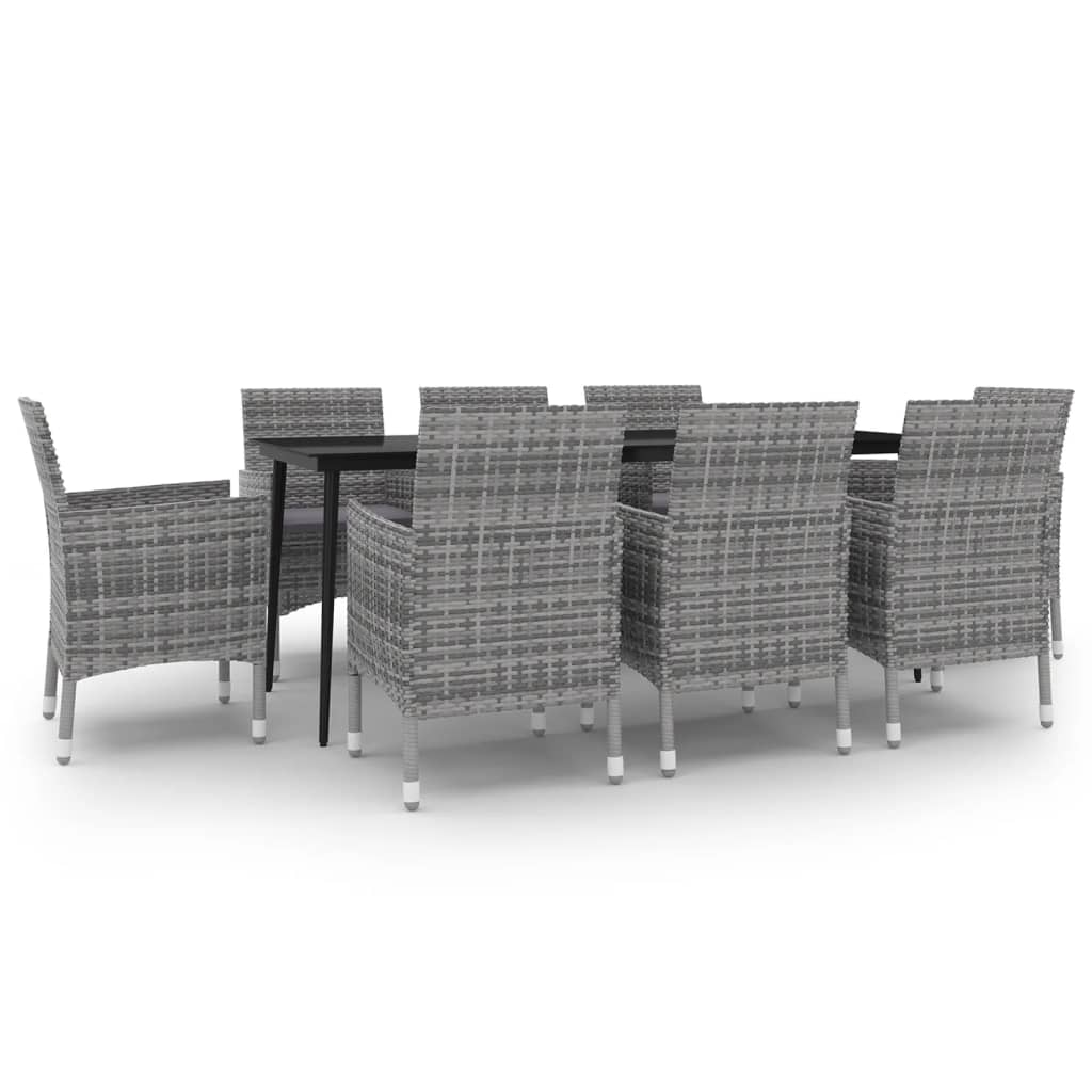 9-delige Tuinset met kussens poly rattan en glas is nu te koop bij PeponiXL, paradijselijk wonen!