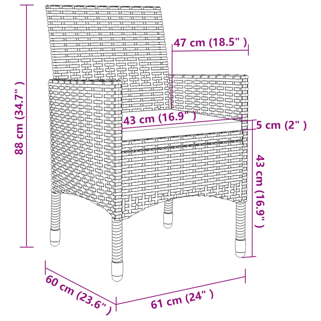 9-delige Tuinset met kussens poly rattan en glas is nu te koop bij PeponiXL, paradijselijk wonen!