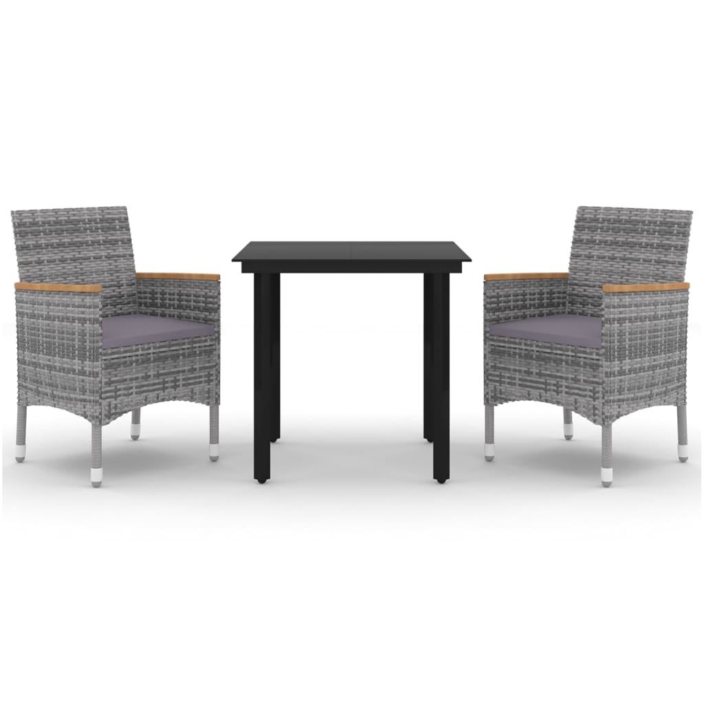3-delige Tuinset met kussens poly rattan en glas is nu te koop bij PeponiXL, paradijselijk wonen!