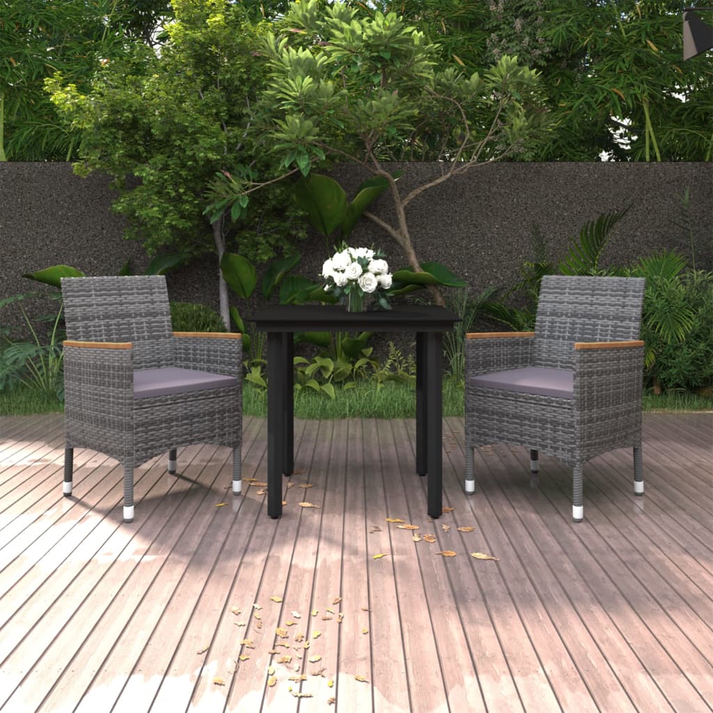 3-delige Tuinset met kussens poly rattan en glas is nu te koop bij PeponiXL, paradijselijk wonen!
