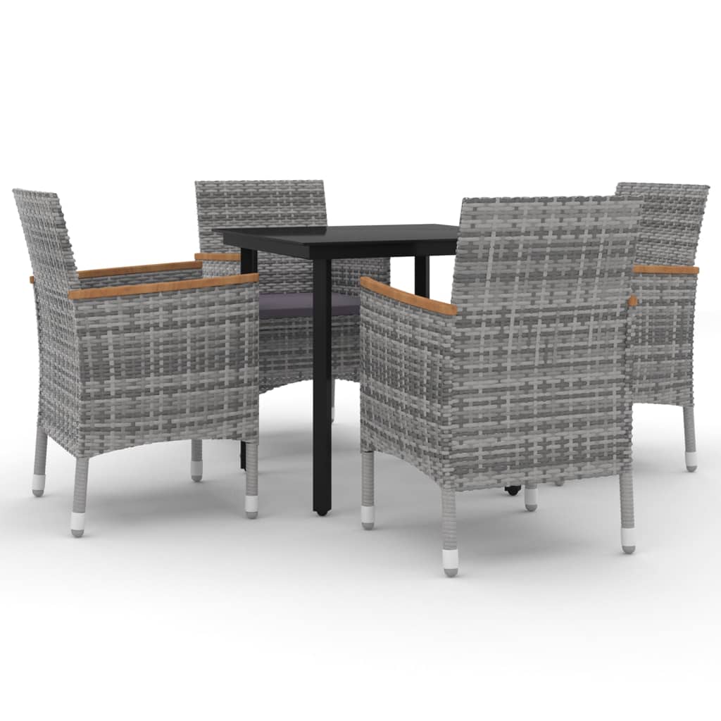 5-delige Tuinset met kussens poly rattan en glas is nu te koop bij PeponiXL, paradijselijk wonen!