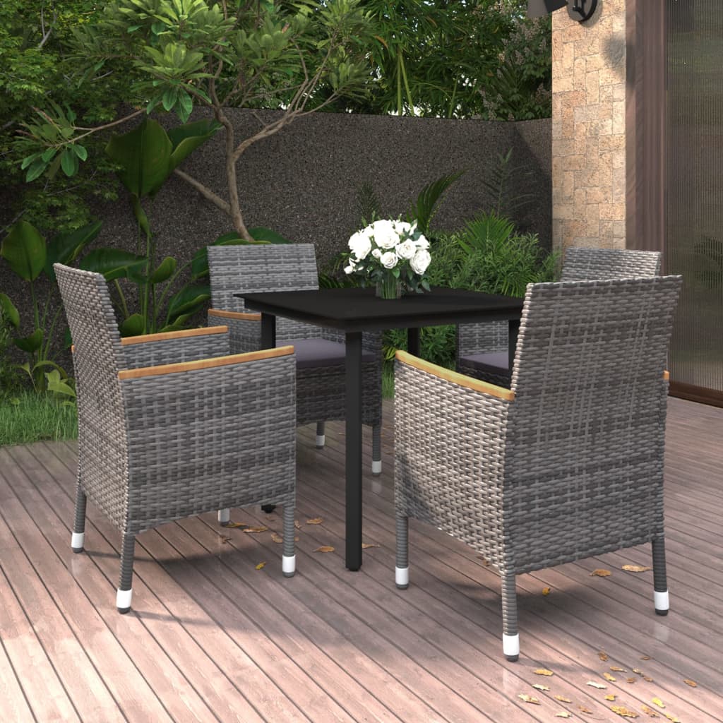 5-delige Tuinset met kussens poly rattan en glas is nu te koop bij PeponiXL, paradijselijk wonen!