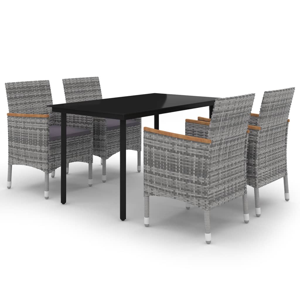 5-delige Tuinset met kussens poly rattan en glas is nu te koop bij PeponiXL, paradijselijk wonen!