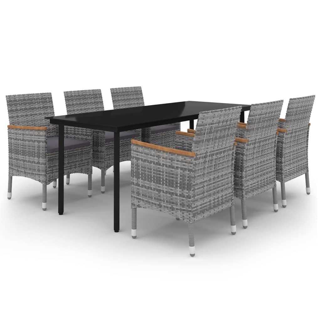 7-delige Tuinset met kussens poly rattan en glas is nu te koop bij PeponiXL, paradijselijk wonen!