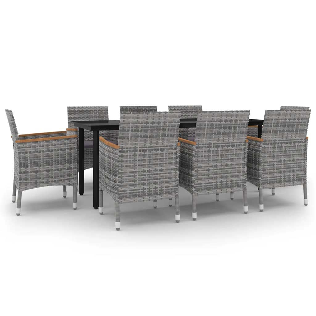 9-delige Tuinset met kussens poly rattan en glas is nu te koop bij PeponiXL, paradijselijk wonen!