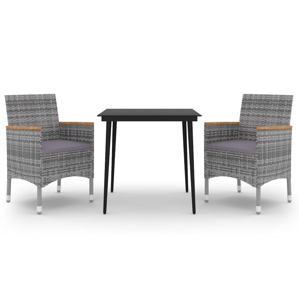3-delige Tuinset met kussens poly rattan en glas is nu te koop bij PeponiXL, paradijselijk wonen!